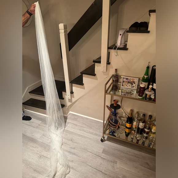 Fully Beaded Cathedral Veil - Picture 2 of 4